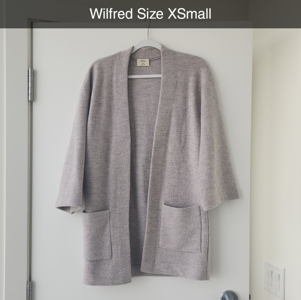 Wilfred light Grey Wool Cardigan